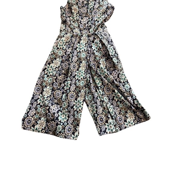 ZAC Zac Posen Pepper Jumpsuit Size 8 Blue Aqua Floral Sleeveless Made USA NWT - Picture 3 of 16